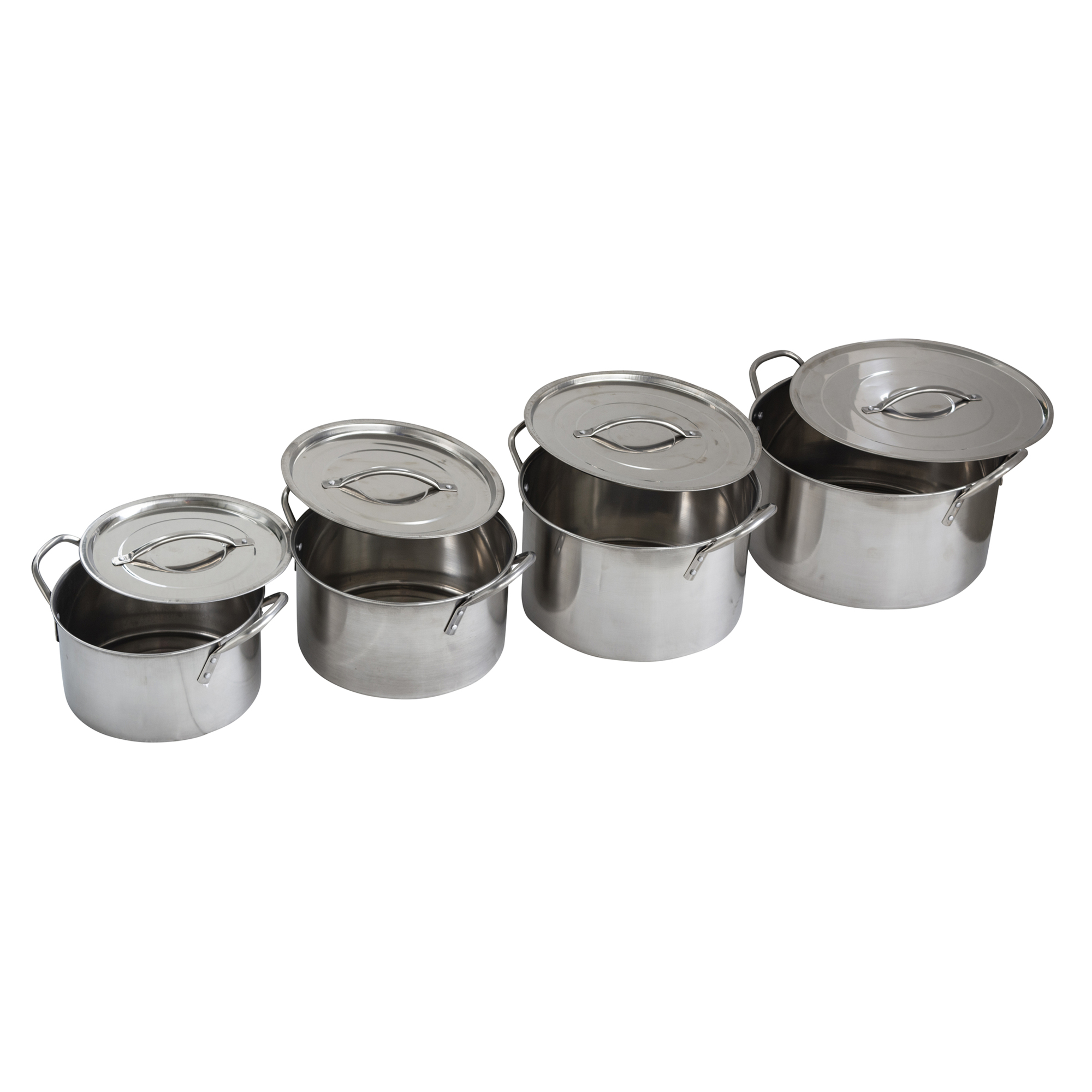 AmeriHome 4-Piece Stainless Steel Stock Pot Set — 3 Qt., 4.5 Qt., 6 Qt., 9.5 Qt., Model# SSTP4